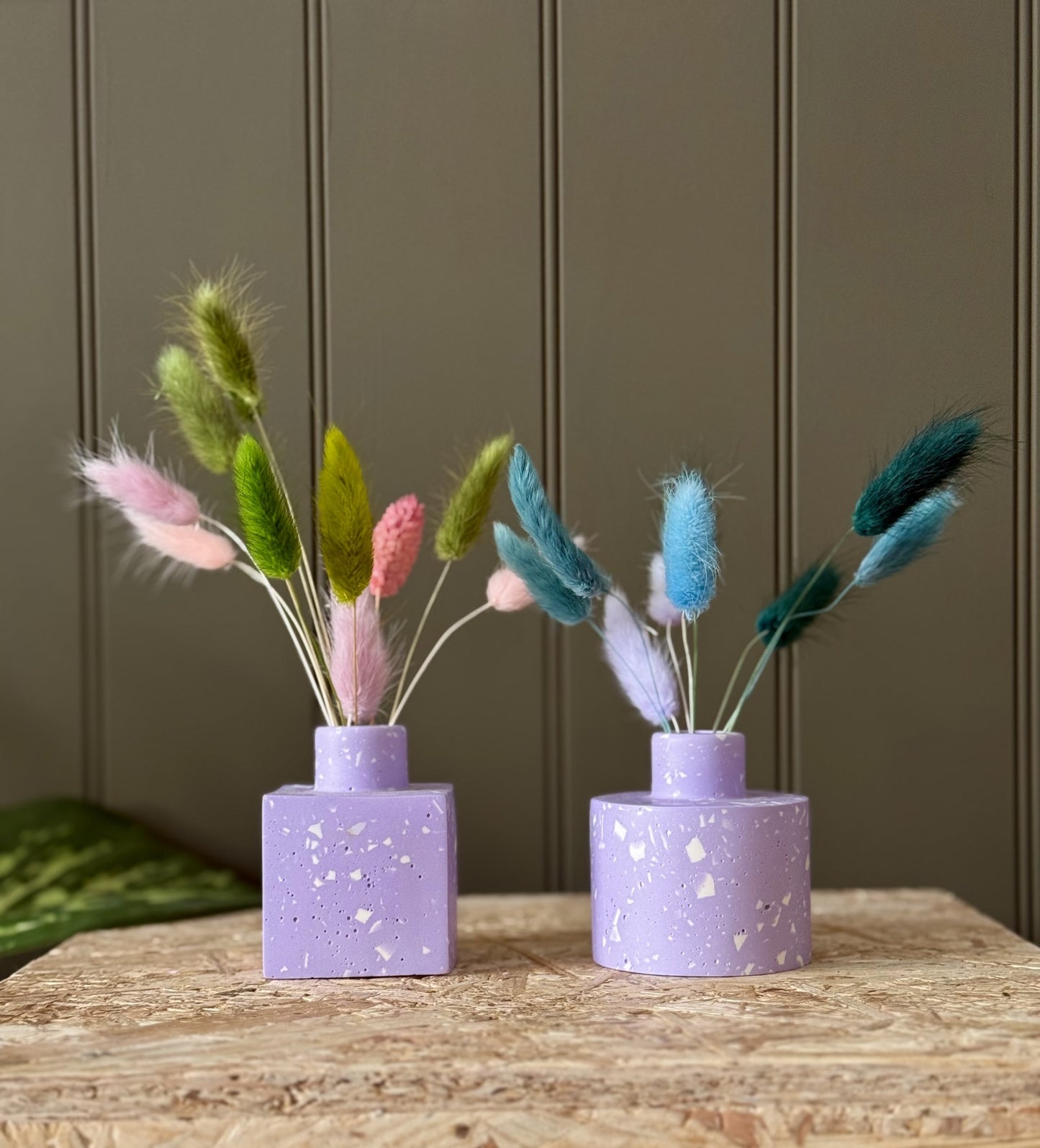 Violet Sky Decorative Vase | White Terrazzo shards