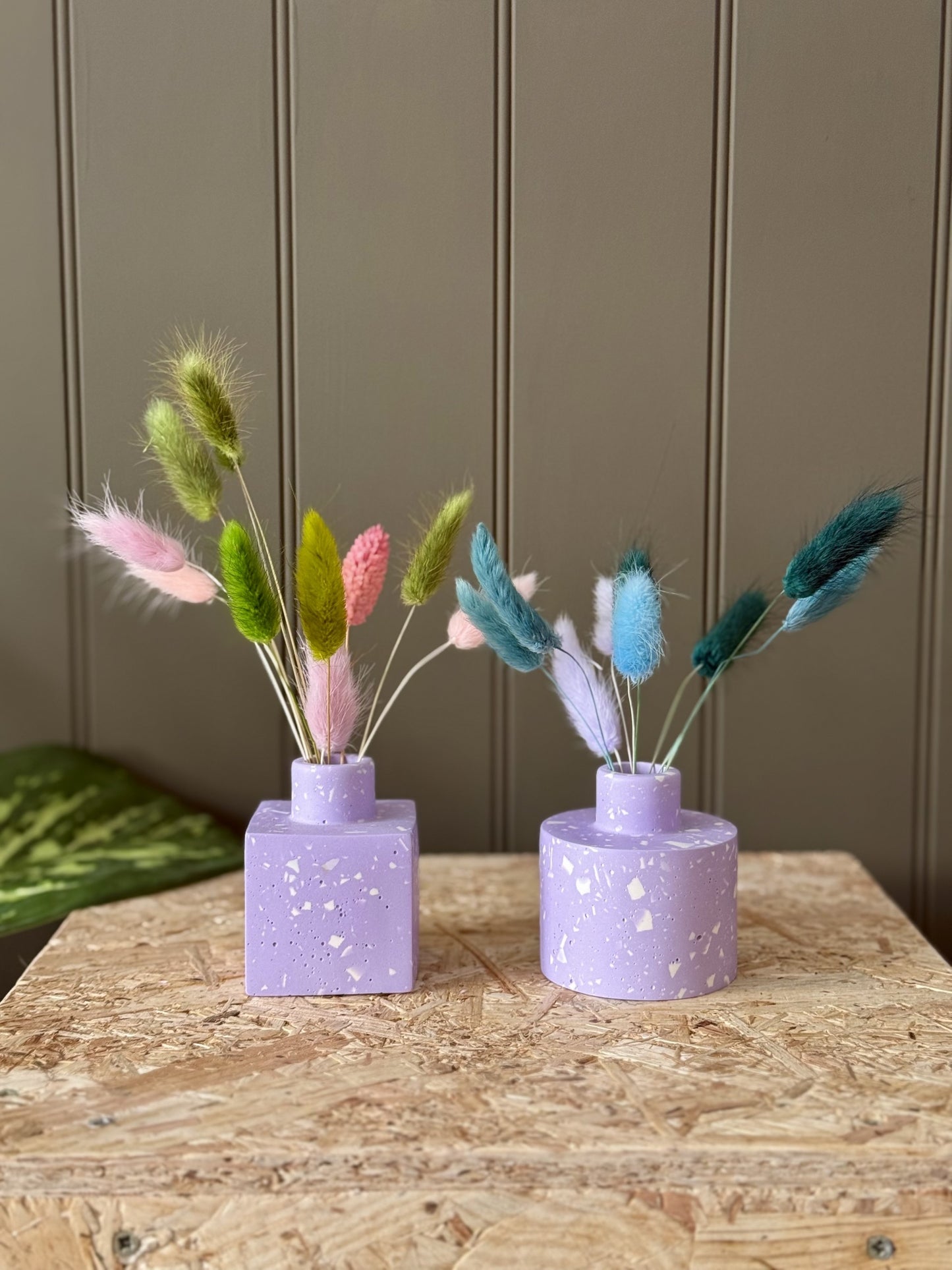 Violet Sky Decorative Vase | White Terrazzo shards