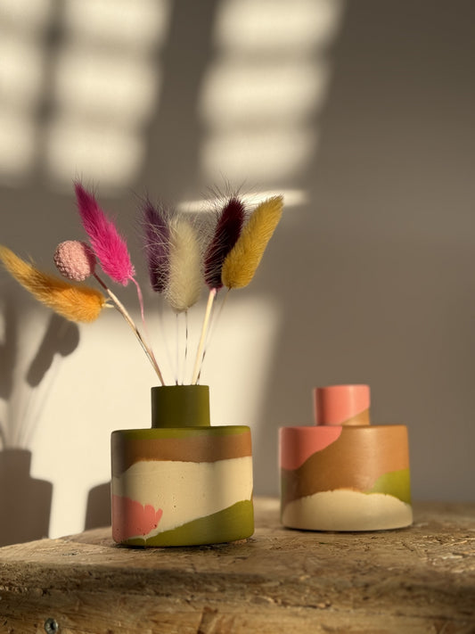 Countryside Inspired Marbled Decorative Vases