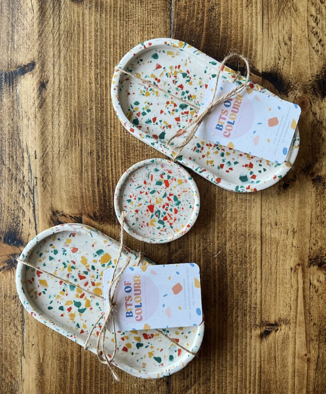 Terrazzo - Yellow, Teal and Red shards | Jewellery Tray | Trinket Tray | Home Decor | Colourful Home