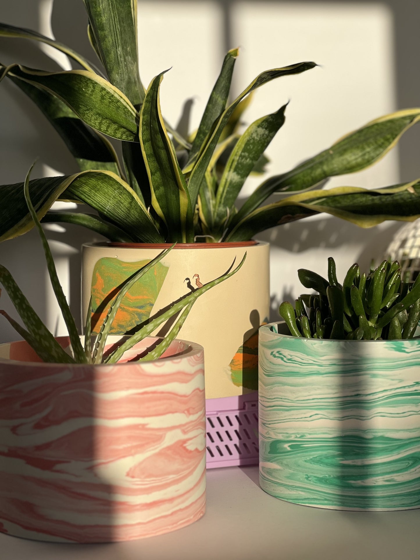 Tutti Fruity inspired Marbled Plant Pot