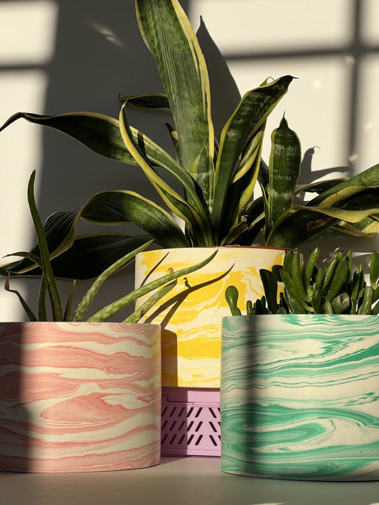 Tutti Fruity inspired Marbled Plant Pot